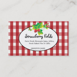 Red & White Gingham Country Business Card - 2 Side