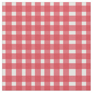 Red White Gingham Pattern  Fabric