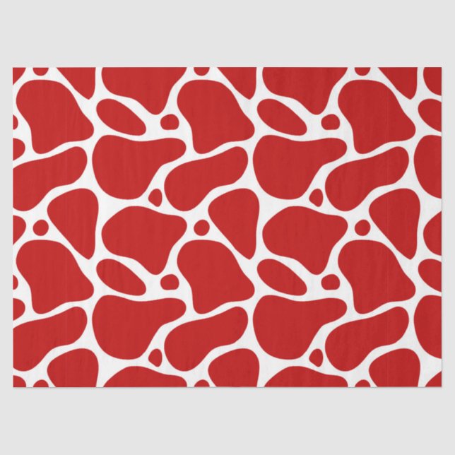Red & White Giraffe Pattern Tissue Paper (Front)