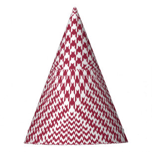 Red White Glen Plaid: Tweed Tartan Party Hat
