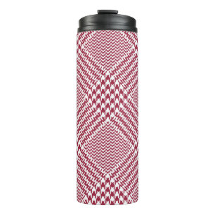 Red White Glen Plaid: Tweed Tartan Thermal Tumbler