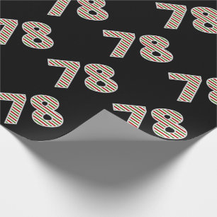 Red, White, Green "78" 78th Event on Christmas Day Wrapping Paper