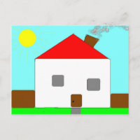 Red White Green Blue House Drawing, Art By Kids :)