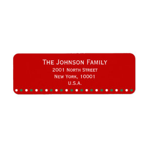 Red White Green Christmas Return Address Labels