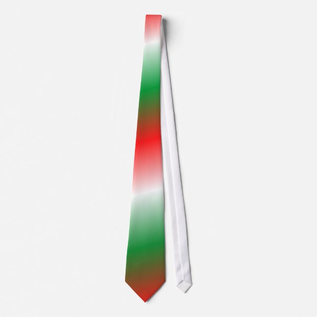 Red white green festive fade holiday tie (Front)