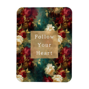 Red White Green Flowers Magnet