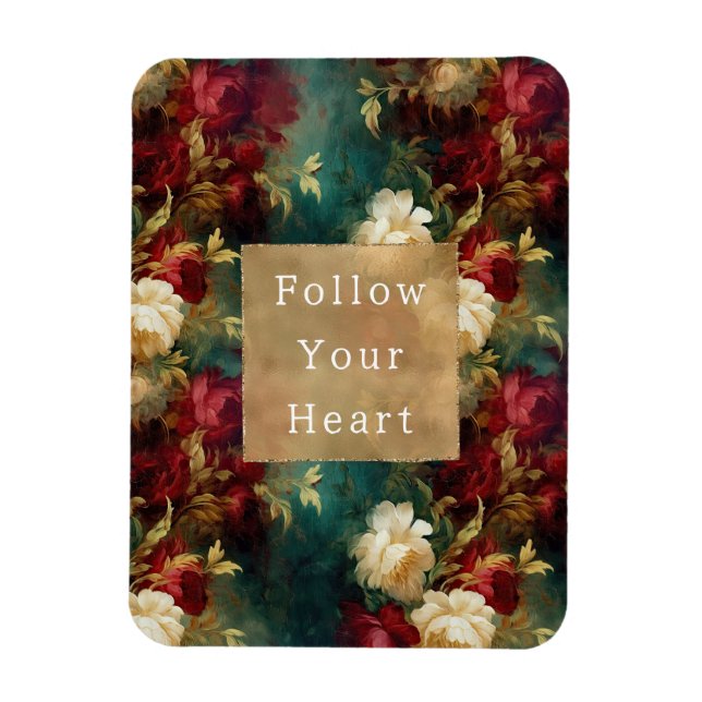 Red White Green Flowers Magnet (Vertical)