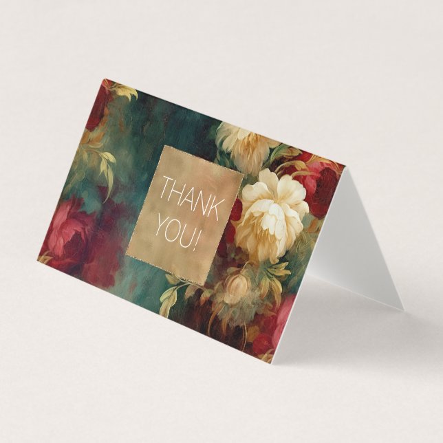 Red White Green Flowers Thank you (Front)