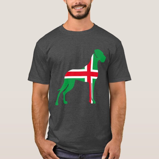 red white green Great Dane T-Shirt (Front)