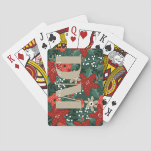 Red, White, Green & Grey Initials Playing Cards