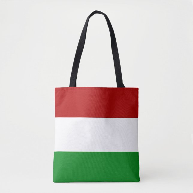 Red White Green Hungarian Flag Tote Bag (Front)
