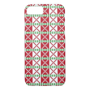 Red, white, green Latvian Latgale Ethnic Folk art iPhone 8/7 Case