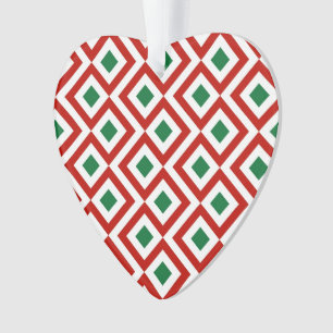 Red, White, Green Meander Ornament