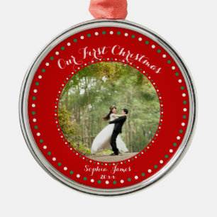 Red White Green Our First Christmas Ornament