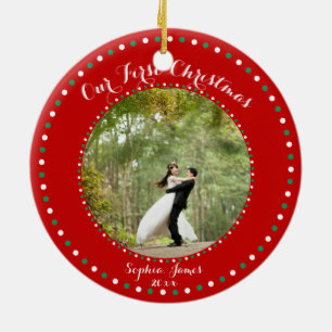 Red White Green Our First Christmas Ornament