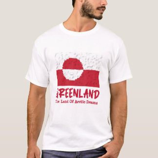 Red White Greenland Flag With Cool Tagline T-Shirt