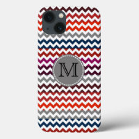 Red White Grey Chevron Zigzag Monogram Case-Mate i