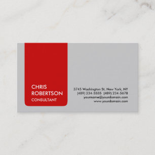 Red White Grey Stripe Attractive Business Card