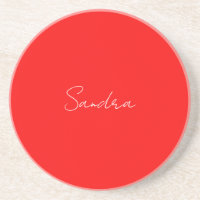 Red White Handwritten Minimalist Your Name