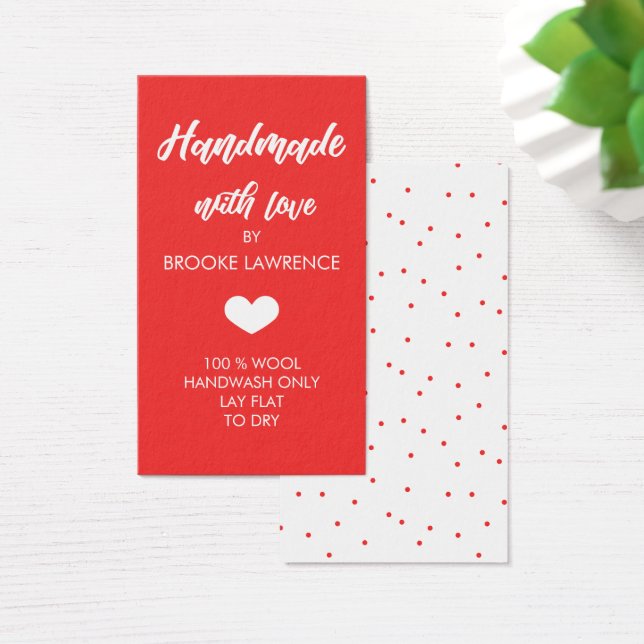 Red & White Heart Handmade with Love (Desk)