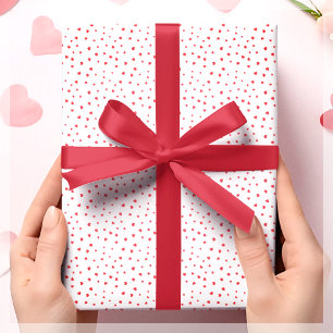 Red & White Heart Valentine Gift Wrapping Paper