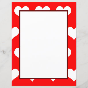 Red white hearts clean minimal Paper Sheet