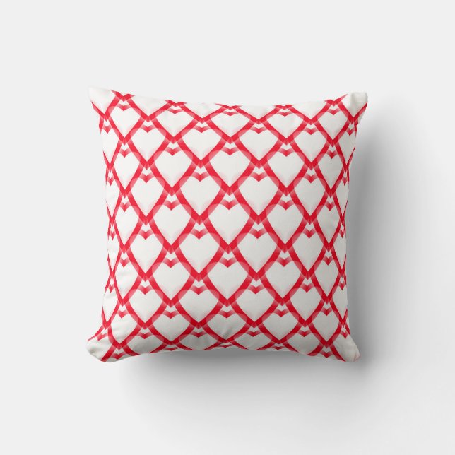 Red White Hearts Cushion (Front)