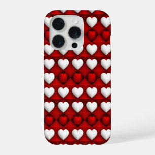 ❤️ Red White Hearts✨ Cute Love Aesthetic ❤️ iPhone 15 Pro Case