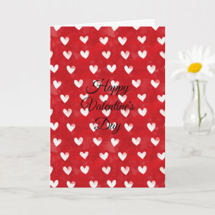 Red White Hearts Love Valentine's day Card