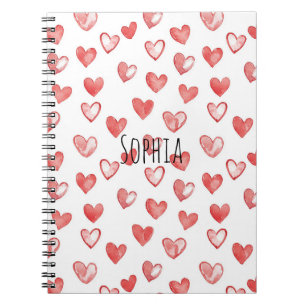 Red White Hearts Notebook