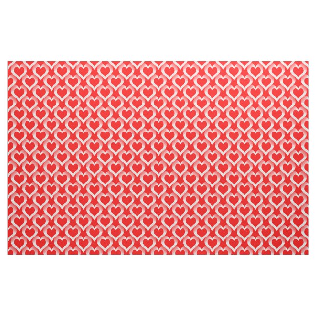 Red White Hearts Pattern Fabric (Fat Quarter)