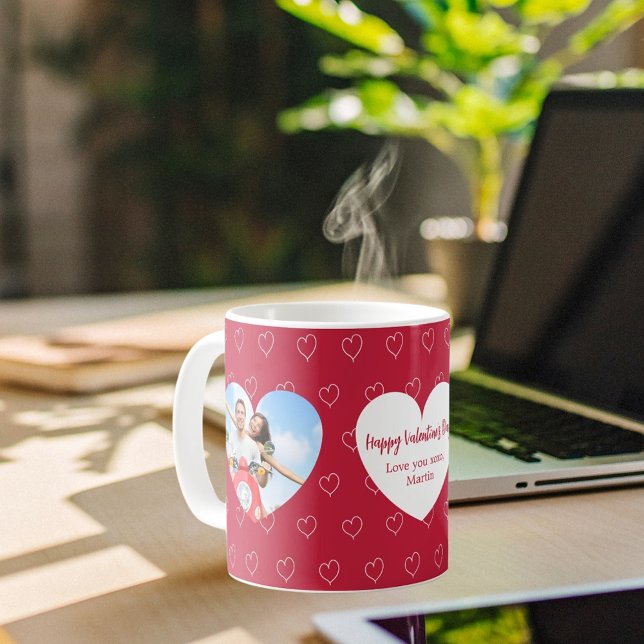 Red white hearts photo Valentine's Day Coffee Mug (Creator Uploaded)