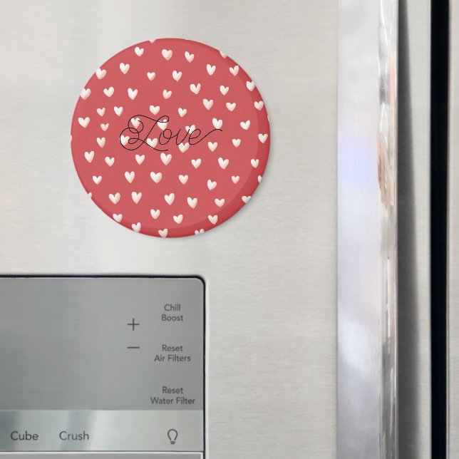 Red White Hearts Valentine's Day Magnet (In Situ (Fridge))