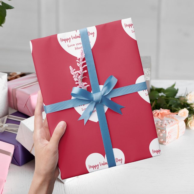 Red white hearts Valentine's Day Wrapping Paper (Creator Uploaded)