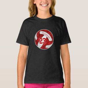 red white her volleyball team colours jersey T-Shirt