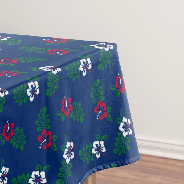 Red & White Hibiscus Tablecloth (In Situ)