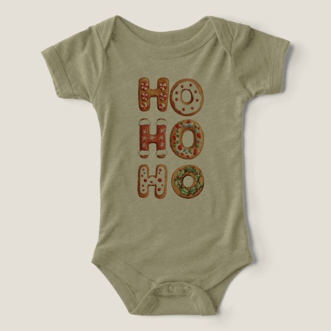 Red White Ho Ho Ho Gingerbread Cookie Christmas (Design Front)