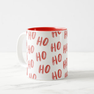 Red White Ho Ho Ho Two-Tone Coffee Mug