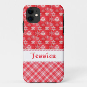 Red & White Holiday Snowflake iphone 5 Case-Mate iPhone Case