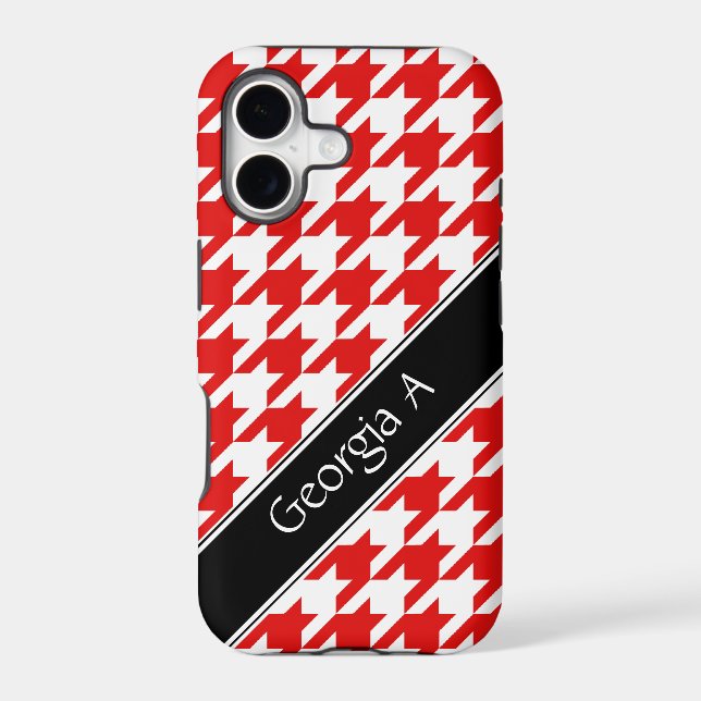 Red & White Houndstooth custom iPhone 5 Case (Back)