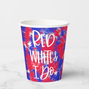 Red White I Do 4th July Bachelorette Paper Cups