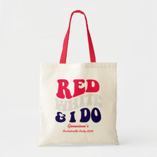 Red White I Do American Retro Bachelorette Party Tote Bag
