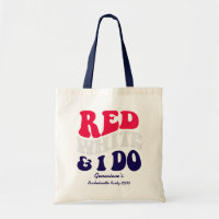 Red White I Do | American Retro Text Bachelorette 