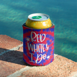 Red White I Do July 4th Bachelorette Party Can Cooler