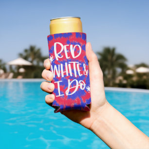 Red White I Do July 4th Bachelorette Party Seltzer Can Cooler