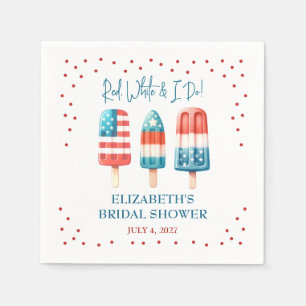 Red, White & I Do Patriotic Popsicle Bridal Shower Napkin