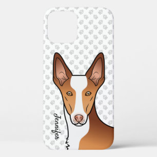 Red & White Ibizan Hound Short Hair Dog Head iPhone 12 Case