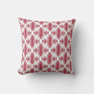 red white ikat geometric ethnic stylish cushion