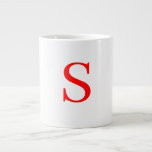 Red & White Initial Letter Monogrammed Plain Large Coffee Mug<br><div class="desc">It is very simple,  aesthetic and attractive.</div>