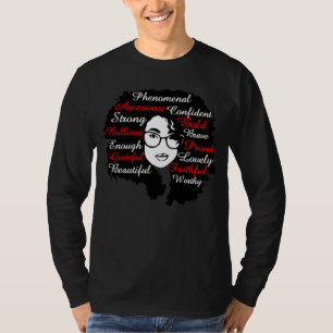 Red White Inspirational Word Quote Beautiful Soror T-Shirt